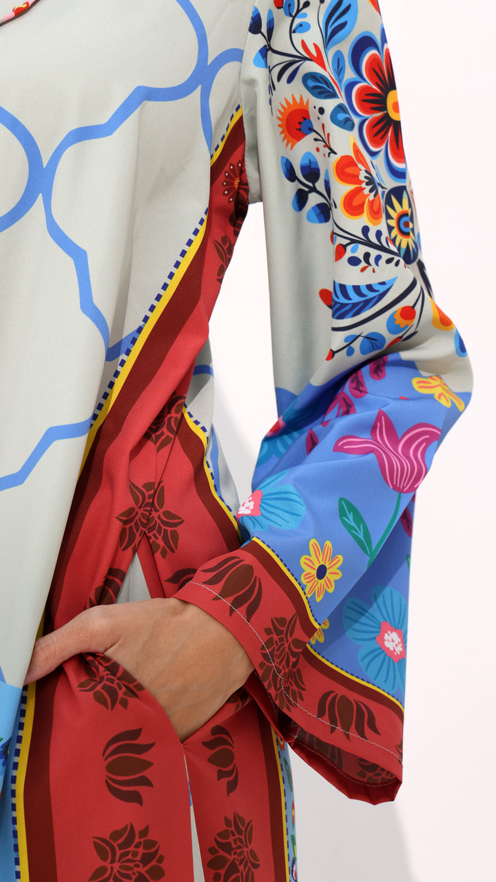 Vibrant Oasis Kaftan Dress