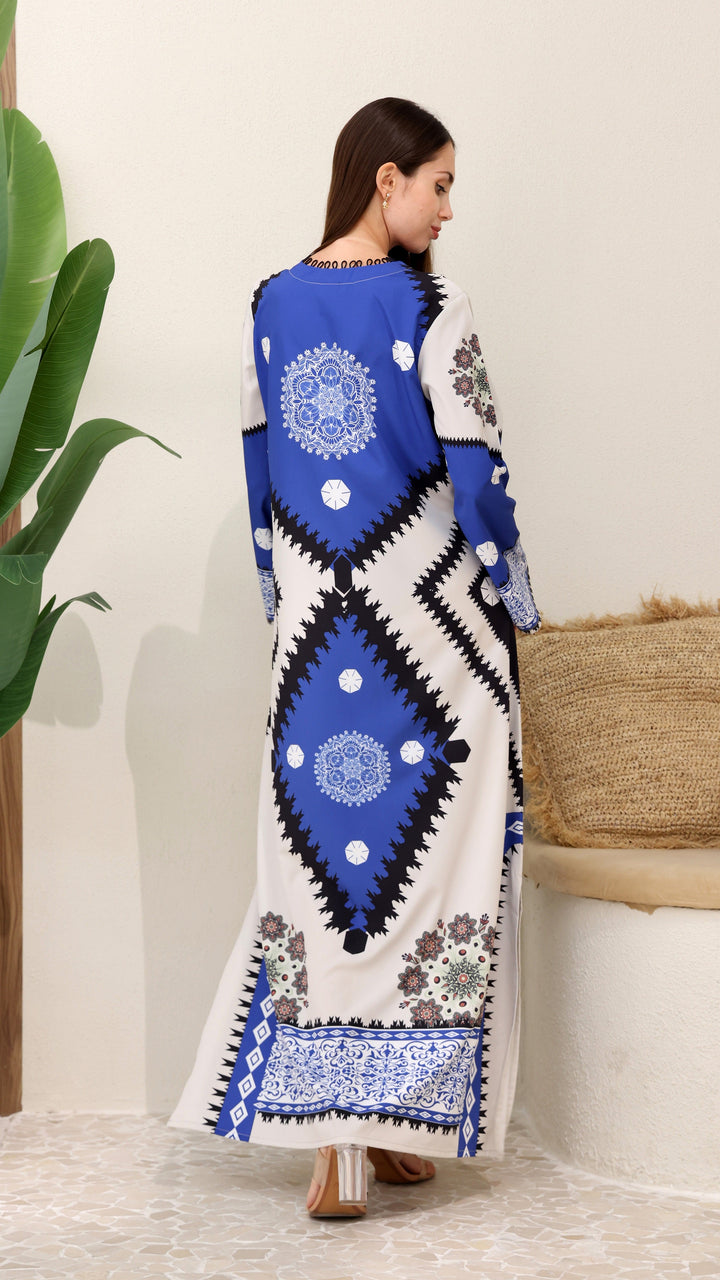 Layali Blue Mist Kaftan Dress