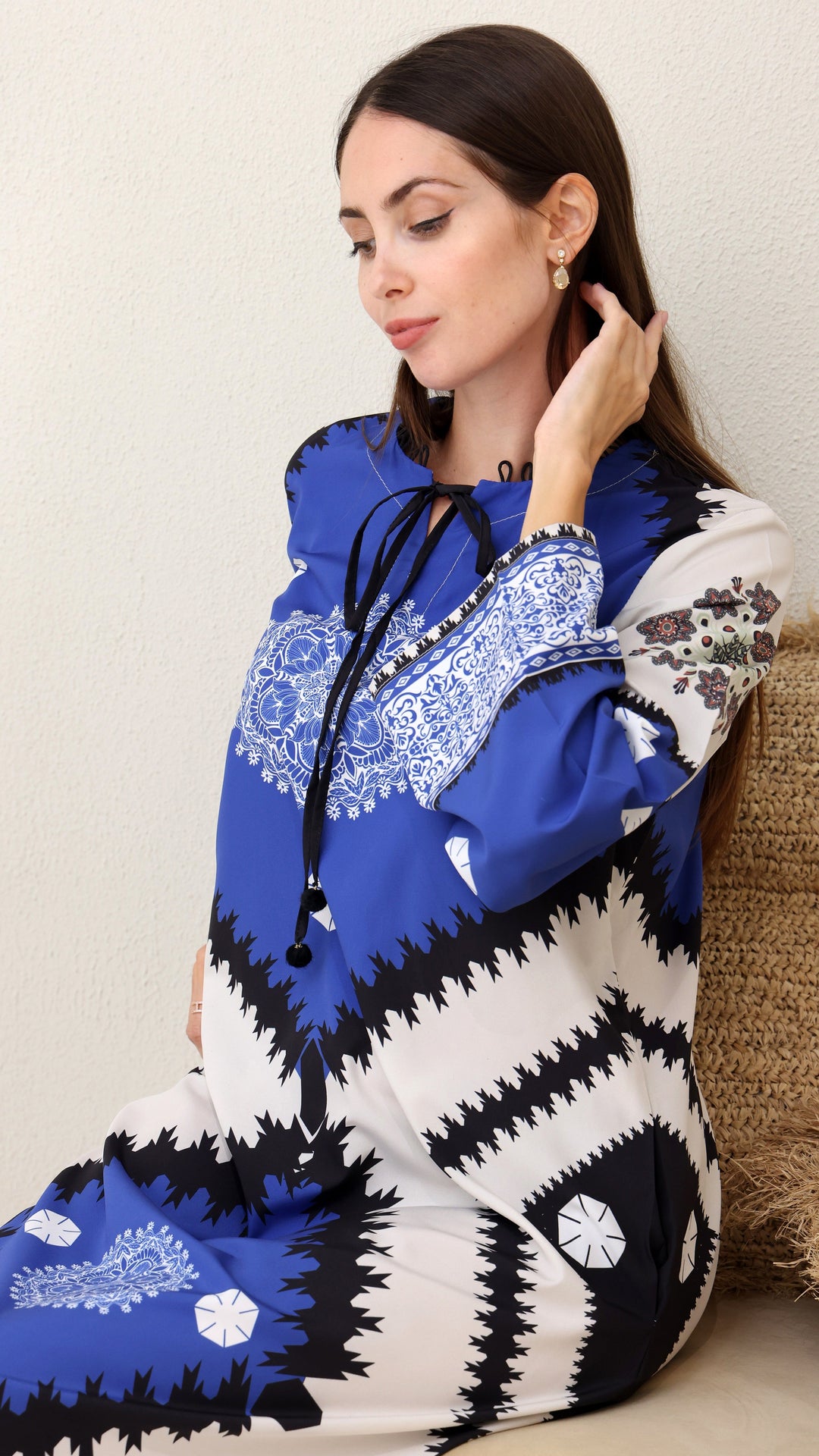 Layali Blue Mist Kaftan Dress