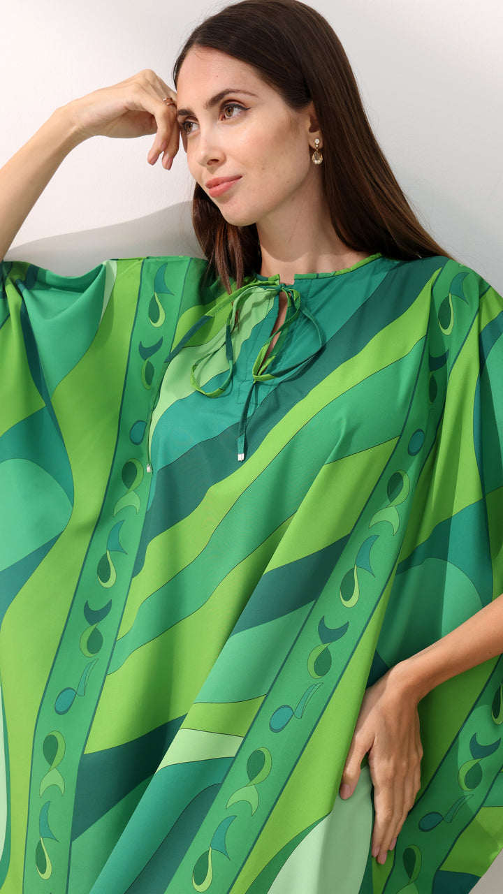 Celestial Green Elegance Kaftan