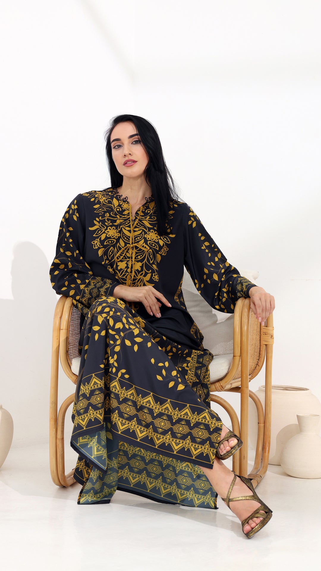 Elaren Onyx Kaftan Dress