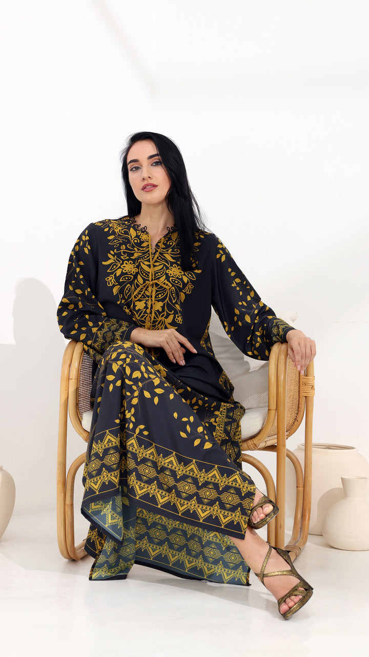 Elaren Onyx Kaftan Dress
