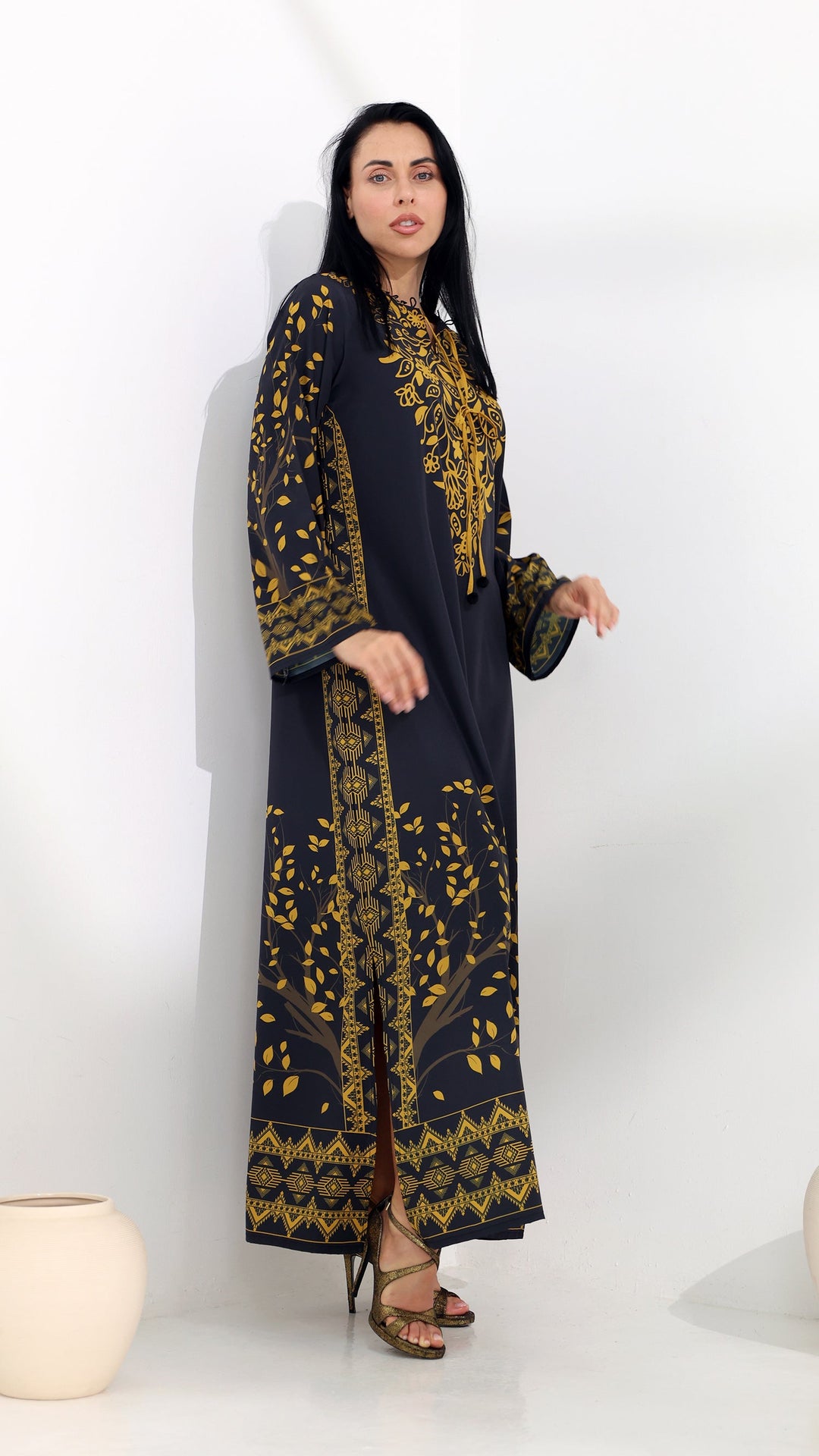 Elaren Onyx Kaftan Dress