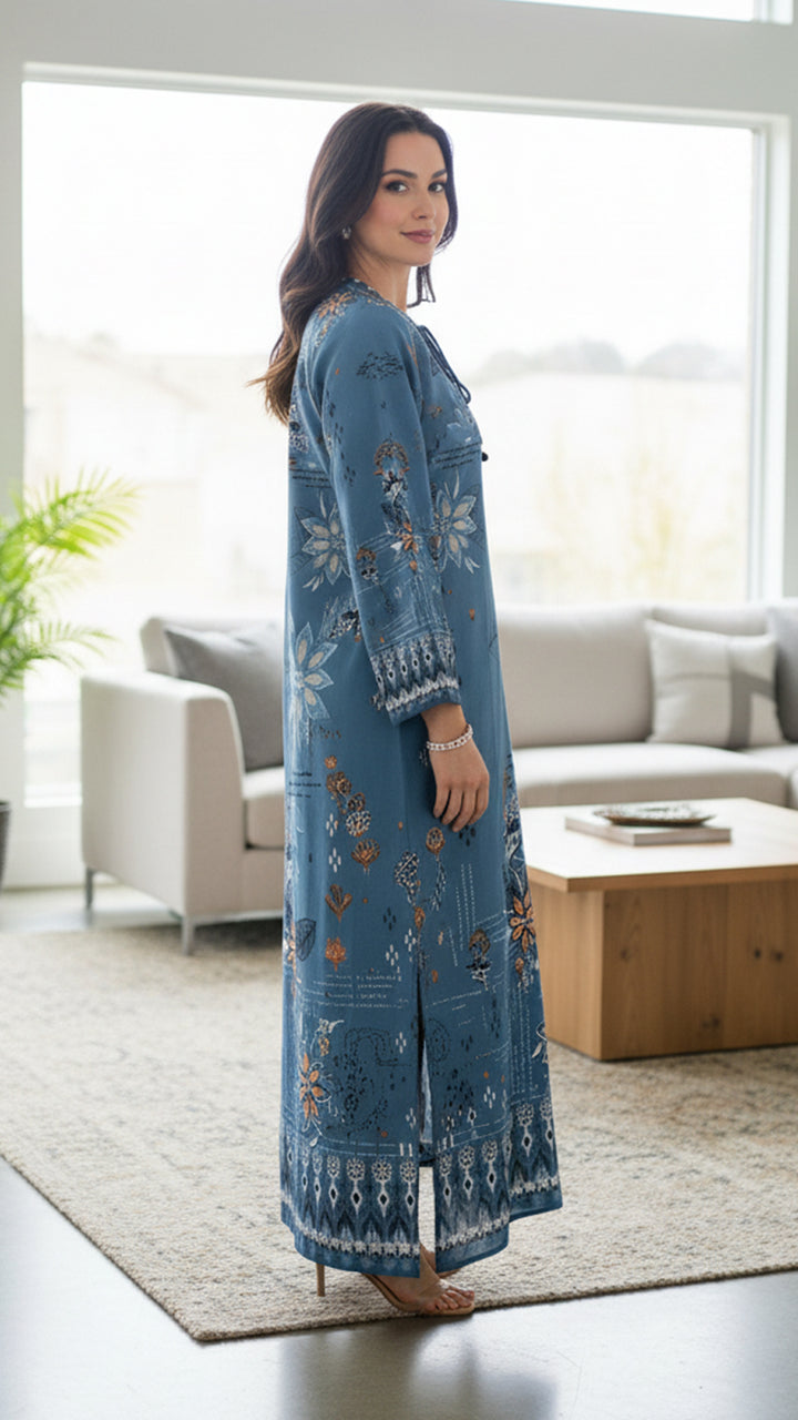 Indigo Serenity Kaftan Dress