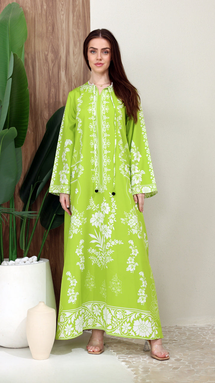 Sylvie Verde Kaftan Dress