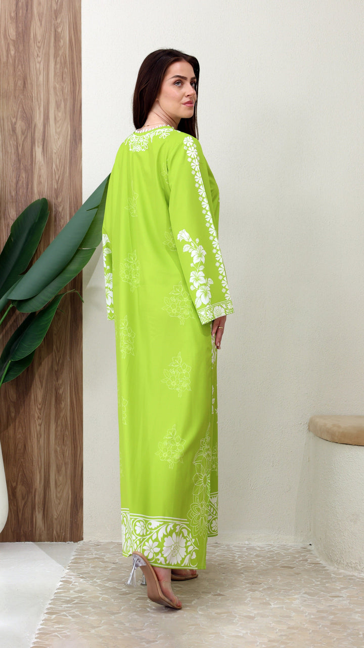 Sylvie Verde Kaftan Dress