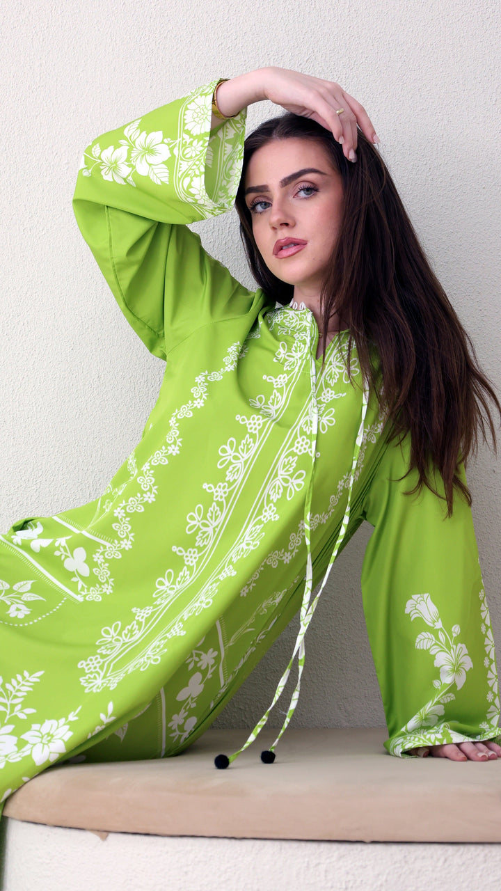 Sylvie Verde Kaftan Dress