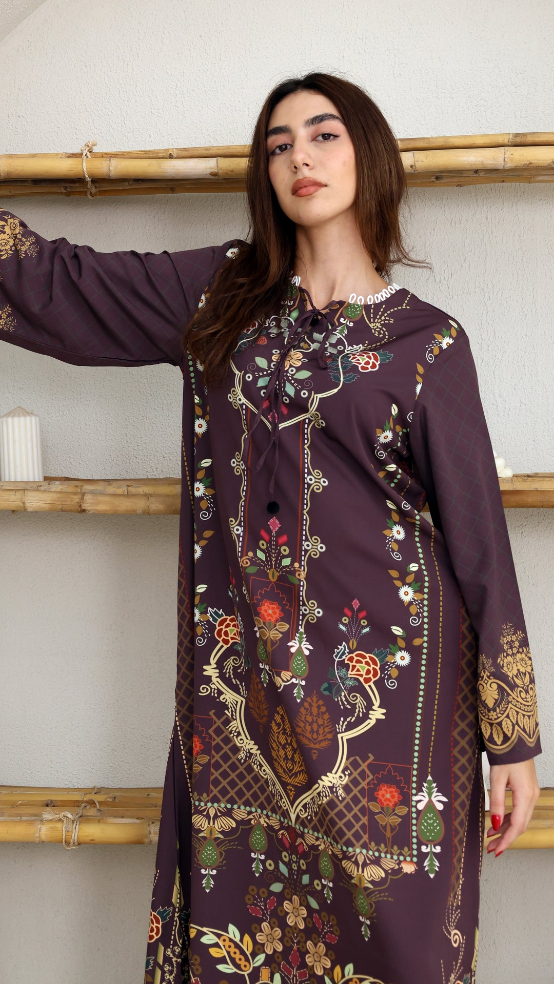 Cressida Garnet Kaftan Dress