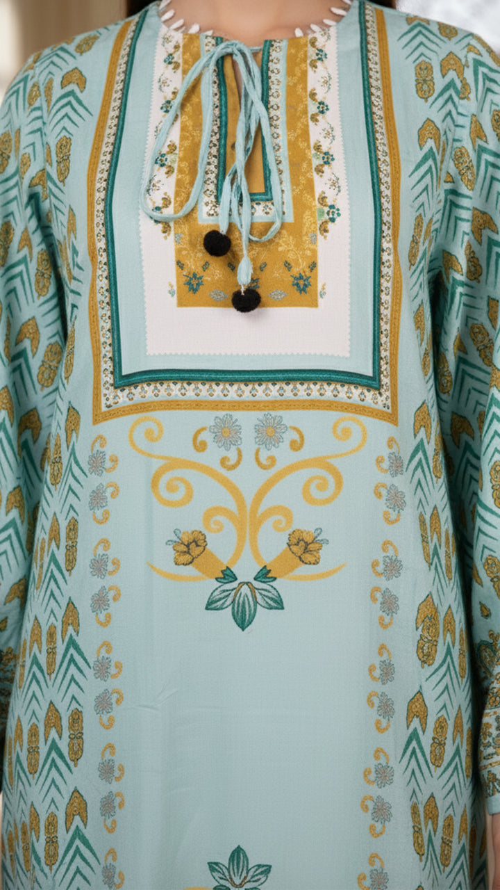 Verdant Dawn Kaftan Dress