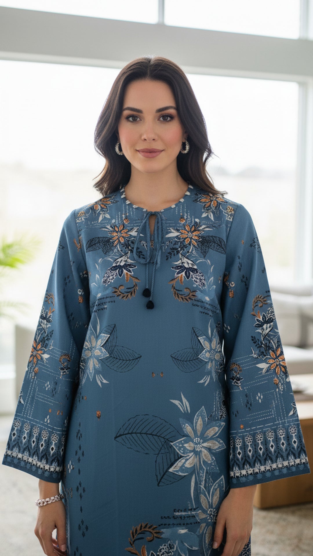 Indigo Serenity Kaftan Dress