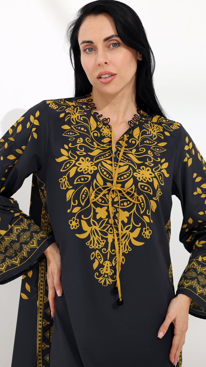 Elaren Onyx Kaftan Dress