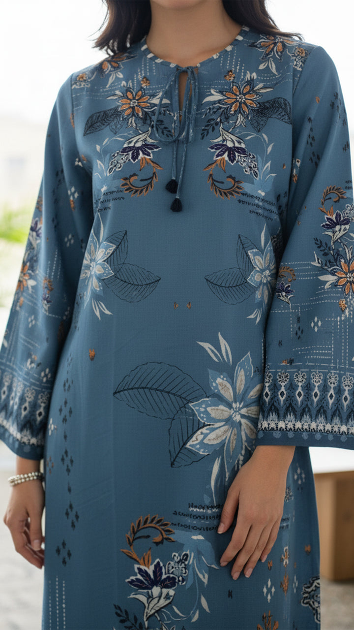 Indigo Serenity Kaftan Dress