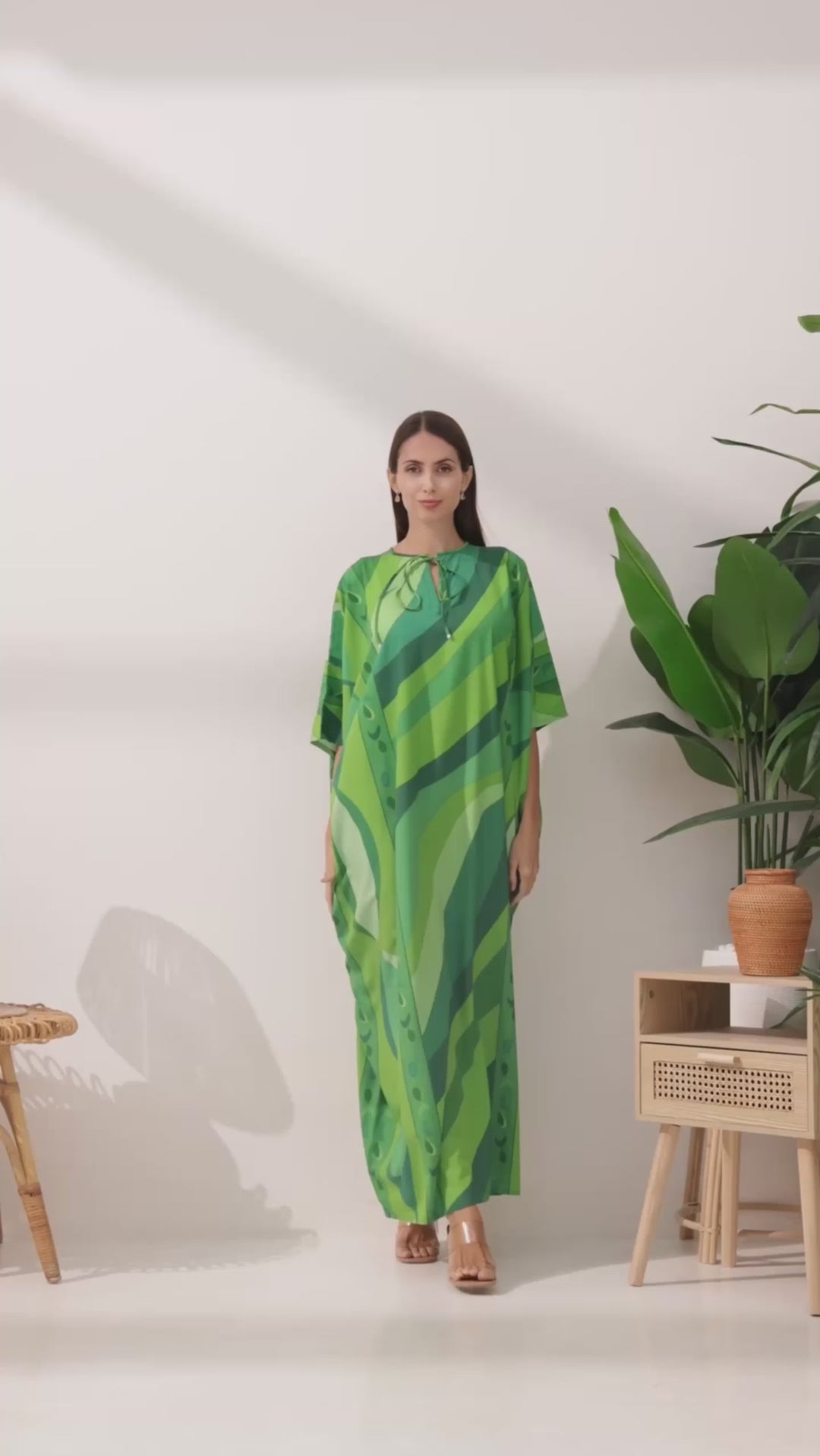 Celestial Green Elegance Kaftan